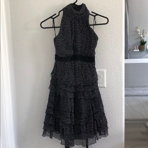 Zara purple black patterned dress. Runs likes XS